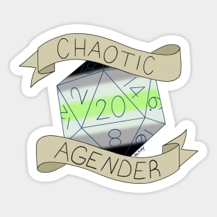 Chaotic Agender D20 Sticker